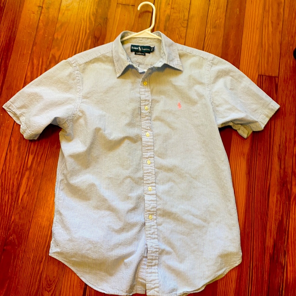 Seersucker Ralph Lauren Polo Short Sleeved Button Down (Men’s Large)